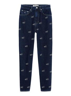 Calças Tommy Jeans Logos Azul Marinho para Mulher