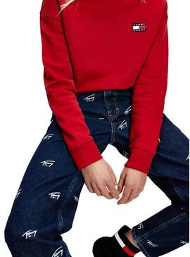 Calças Tommy Jeans Logos Azul Marinho para Mulher