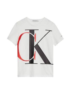 T-Shirt Calvin Klein Exploded Monogram Branco