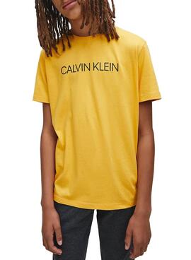 T-Shirt Calvin Klein Institucional Amarelo Menino