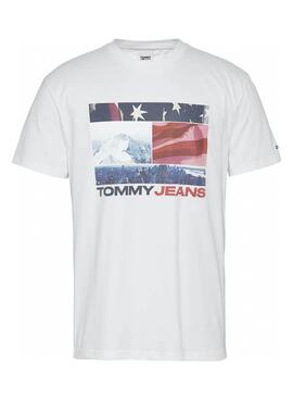T-Shirt Tommy Jeans Foto Graphic Branco Homem