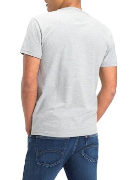 T-Shirt Tommy Jeans Split Logo Cinza
