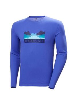 T-Shirt Helly Hansen Nord Graphic Azul Homem