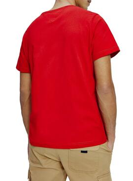 T-Shirt Tommy Jeans Corp Logo Vermelho para Homem