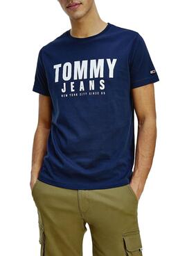 T-Shirt Tommy Jeans Center Chest Azul Marinho Homem