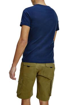 T-Shirt Tommy Jeans Center Chest Azul Marinho Homem