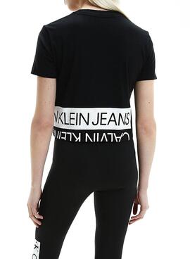 T-Shirt Calvin Klein Mirrored Preto para Mulher