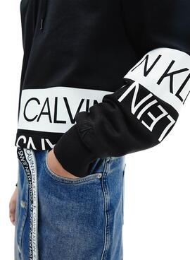 Sweat Calvin Klein Mirrored Logo Preto Mulher