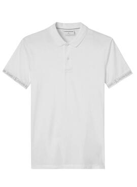 Polo Calvin Klein Logo Jacquard Branco para Homem