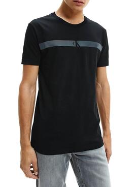 T-Shirt Calvin Klein Horizontal Preto para Homem