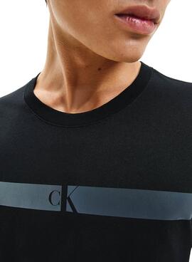 T-Shirt Calvin Klein Horizontal Preto para Homem