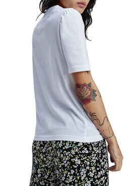T-Shirt Tommy Jeans Slim com babados Branco Mulher