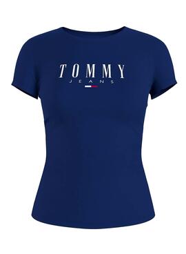 T-Shirt Tommy Jeans Essential Logo Azul Marinho Mulher