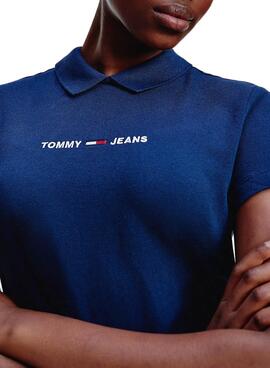 Vestido Tommy Jeans Essential Azul Marinho para Mulher