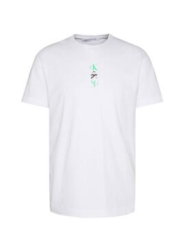 T-Shirt Calvin Klein Repetir Texto Branco Homem