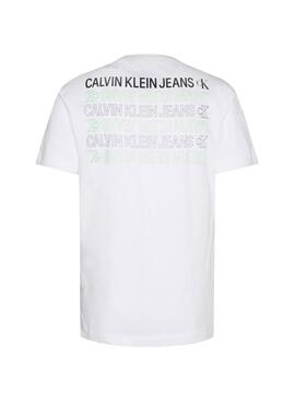 T-Shirt Calvin Klein Repetir Texto Branco Homem