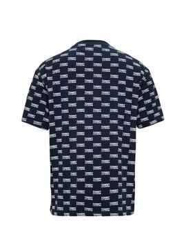 T-Shirt Tommy Jeans Multi Logo Azul Marinho Ho