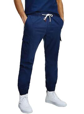 Calça Tommy Jeans Cargo Jogger Azul Marinho Homem