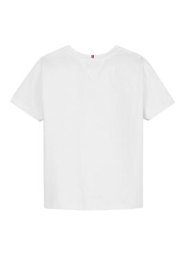 T-Shirt Tommy Hilfiger Flag Print Branco Menina