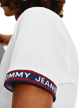 Polo Tommy Jeans Detail Branco para Homem