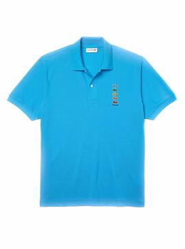 Polo Lacoste Polaroid Azul para Homem