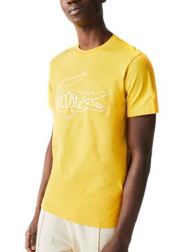 T-Shirt Lacoste Logo Overside Top Amarelo Homem