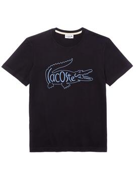 T-Shirt Lacoste Logo Overside Azul Marinho Homem