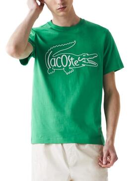 T-Shirt Lacoste Logo Overside Verde para Homem