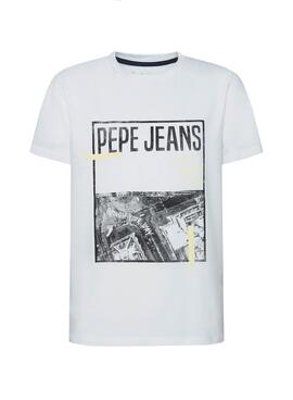 T-Shirt Pepe Jeans Crispin Branco para Menino