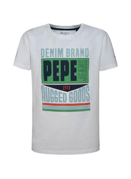 T-Shirt Pepe Jeans Finn Branco para Menino