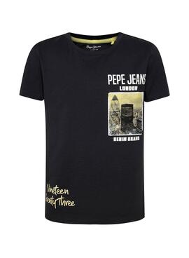 T-Shirt Pepe Jeans Conrad Preto para Menino
