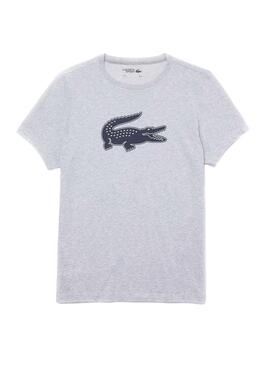 T-Shirt Lacoste Logo 3D Cinza para Homem