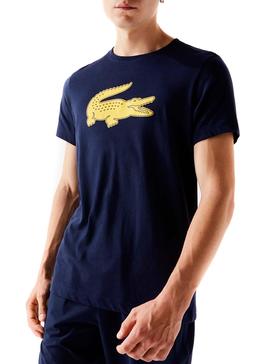 T-Shirt Lacoste Logo 3D Azul Marinho para Homem