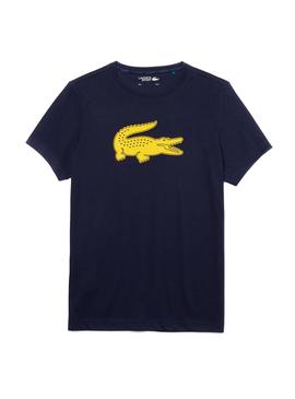 T-Shirt Lacoste Logo 3D Azul Marinho para Homem