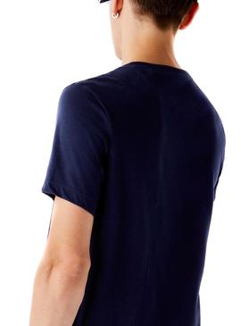 T-Shirt Lacoste Logo 3D Azul Marinho para Homem