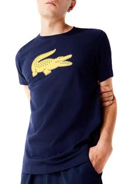 T-Shirt Lacoste Logo 3D Azul Marinho para Homem