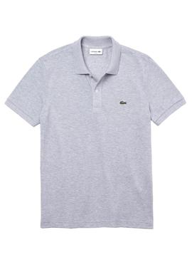 Polo Lacoste Basico Homens Cinzentos
