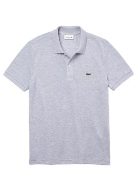 Polo Lacoste Basico Homens Cinzentos