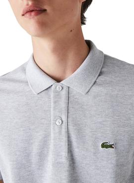 Polo Lacoste Basico Homens Cinzentos