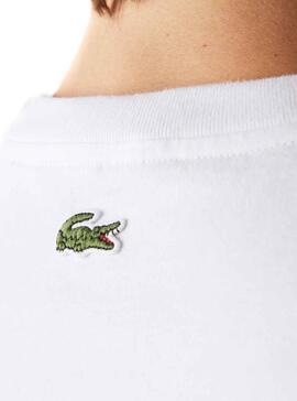 T-Shirt Lacoste Logo Oversize Branco para Homem