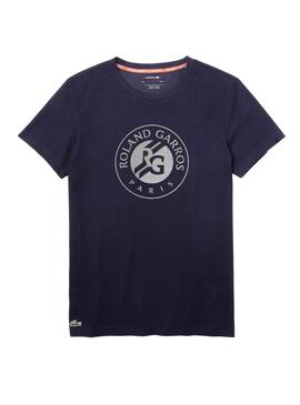 T-Shirt Lacoste Roland Garros Azul Marinho Homem