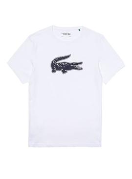 T-Shirt Lacoste Logo 3D Branco para Homem