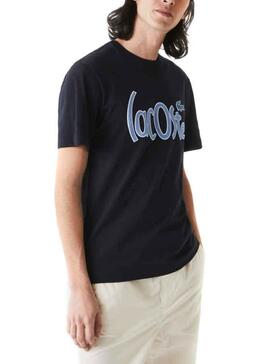 T-Shirt Lacoste Logo Oversize Azul Marinho para Homem