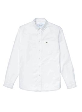 Camisa Lacoste Oxford Branco para Homem