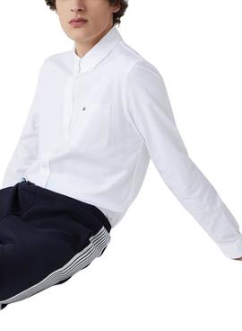 Camisa Lacoste Oxford Branco para Homem