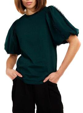 T-Shirt Naf Naf Tul Verde para Mulher