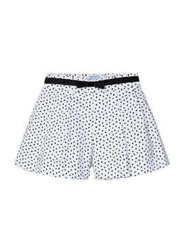 Short Mayoral Topos Branco Preto para Menina