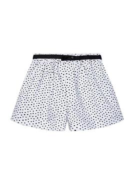 Short Mayoral Topos Branco Preto para Menina