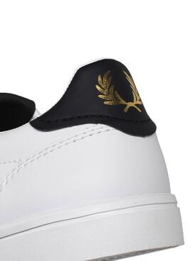 Sapatilhas Fred Perry Deuce Couro Branco Homem