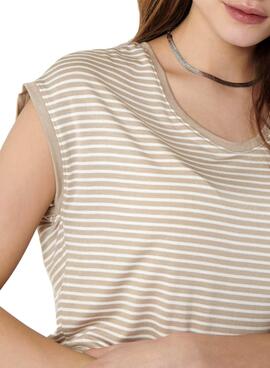 T-Shirt Only Wilma Beige para Mulher